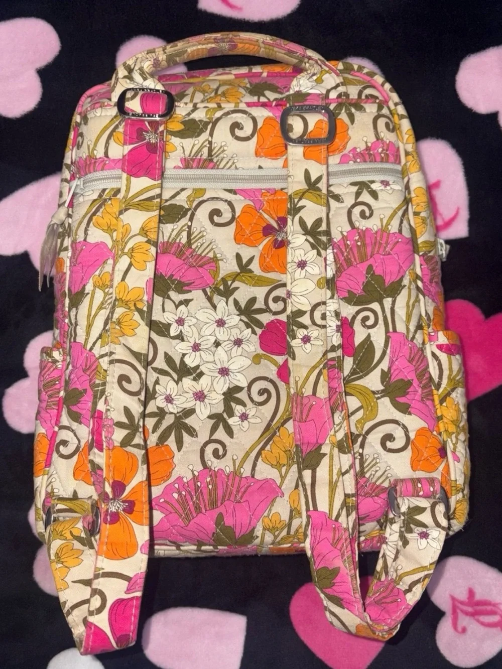 Vera Bradley Small Backpack in the retired Tea Garden floral pattern